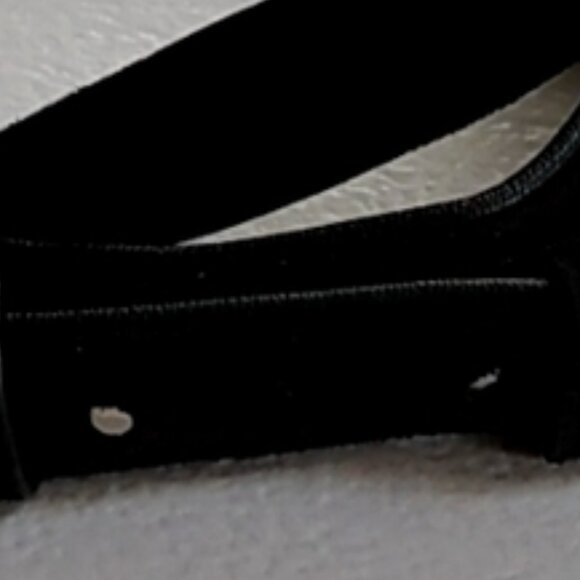 Black Suede/Velveteen-like Skinny Belt with Two Stud Closure System - Picture 5 of 6
